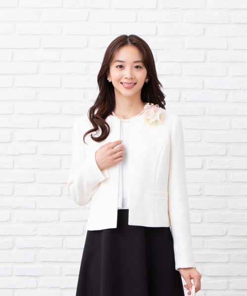 セール セレモニー 入卒 ホワイトジャケット ブラウス風ワンピースセット セットアップ Carette カレット のファッション通販 Zozotown