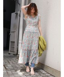 dazzlin | ブライトフラワープリーツワンピース(ワンピース)