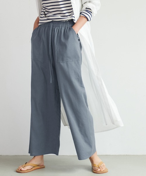 coca(coca)(コカ)の「リネンライクイージーパンツ(その他パンツ・レディース・チャコールグレー/アイボリー/ダークブルー・ONE SIZE)」の3枚目の写真