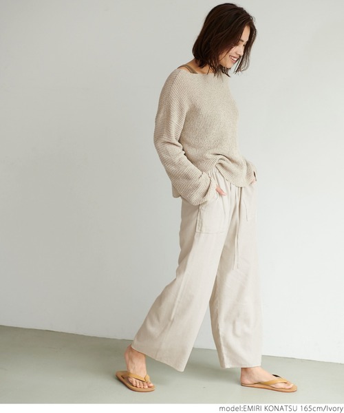 coca(coca)(コカ)の「リネンライクイージーパンツ(その他パンツ・レディース・チャコールグレー/アイボリー/ダークブルー・ONE SIZE)」の6枚目の写真