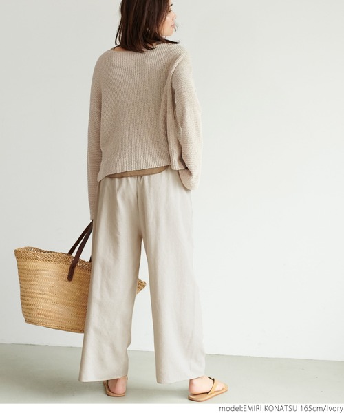 coca(coca)(コカ)の「リネンライクイージーパンツ(その他パンツ・レディース・チャコールグレー/アイボリー/ダークブルー・ONE SIZE)」の7枚目の写真
