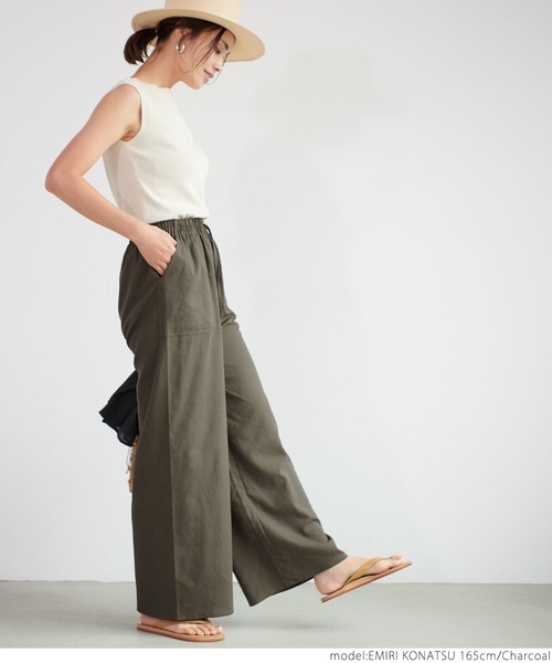 coca(coca)(コカ)の「リネンライクイージーパンツ(その他パンツ・レディース・チャコールグレー/アイボリー/ダークブルー・ONE SIZE)」の13枚目の写真