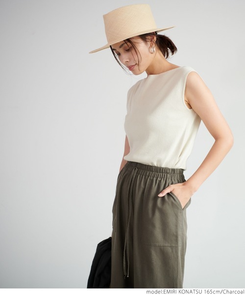 coca(coca)(コカ)の「リネンライクイージーパンツ(その他パンツ・レディース・チャコールグレー/アイボリー/ダークブルー・ONE SIZE)」の14枚目の写真