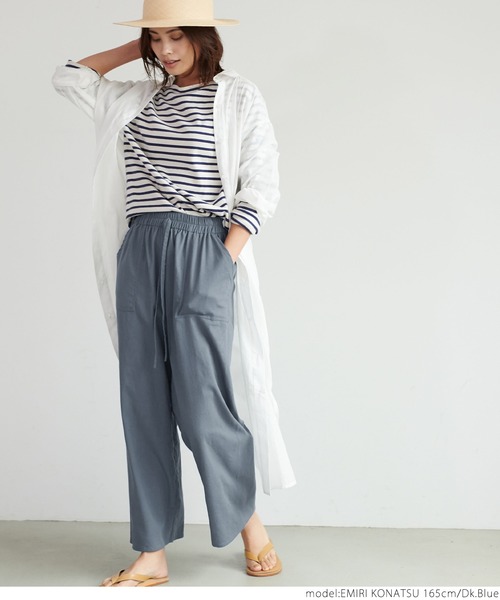 coca(coca)(コカ)の「リネンライクイージーパンツ(その他パンツ・レディース・チャコールグレー/アイボリー/ダークブルー・ONE SIZE)」の17枚目の写真