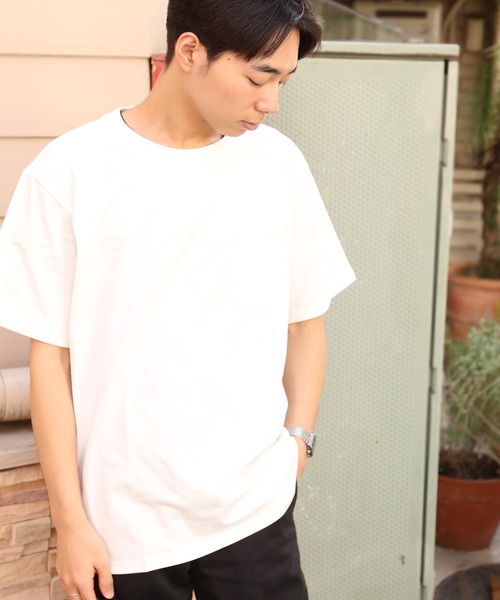 FRUIT OF THE LOOM(フルーツオブザルーム)の「7oz 天竺 ポケットTシャツ / ポケット / 半袖 / シンプル / カジュアル / 無地 / インナー / ユニセックス(Tシャツ/カットソー・メンズ・ホワイト/ベージュ/グレー/ネイビー/カーキ/ブラック・L/XL/S/XS/M)」の12枚目の写真