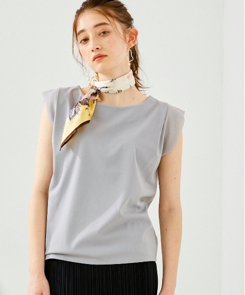 12Twelve Agenda(トゥエルブ アジェンダ)の「シフォンタックスリーブカットソープルオーバー(Tシャツ/カットソー・レディース・ブラック/オフホワイト/ミント/ライトカーキ・M)」の4枚目の写真