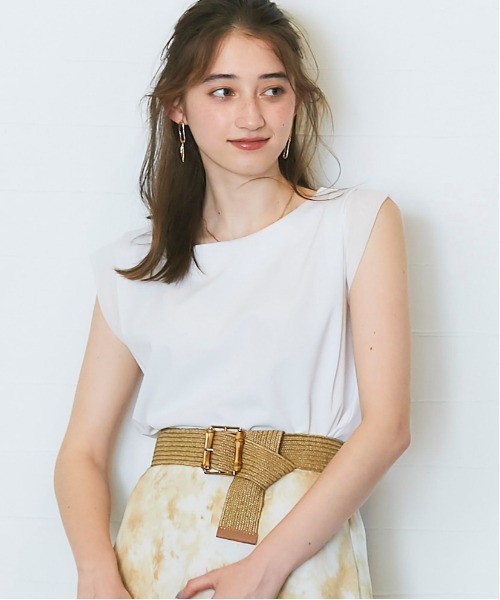 12Twelve Agenda(トゥエルブ アジェンダ)の「シフォンタックスリーブカットソープルオーバー(Tシャツ/カットソー・レディース・ブラック/オフホワイト/ミント/ライトカーキ・M)」の2枚目の写真