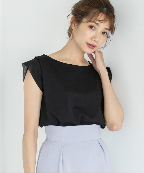 12Twelve Agenda(トゥエルブ アジェンダ)の「シフォンタックスリーブカットソープルオーバー(Tシャツ/カットソー・レディース・ブラック/オフホワイト/ミント/ライトカーキ・M)」の3枚目の写真