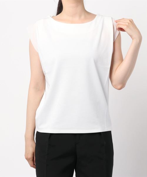 12Twelve Agenda(トゥエルブ アジェンダ)の「シフォンタックスリーブカットソープルオーバー(Tシャツ/カットソー・レディース・ブラック/オフホワイト/ミント/ライトカーキ・M)」の22枚目の写真