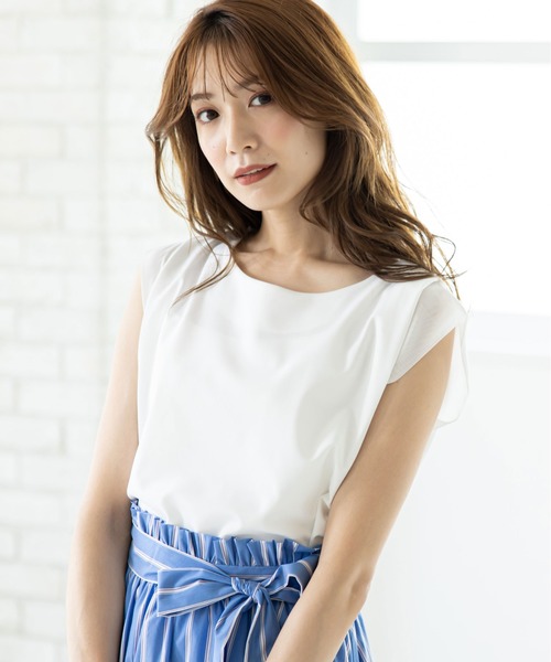 12Twelve Agenda(トゥエルブ アジェンダ)の「シフォンタックスリーブカットソープルオーバー(Tシャツ/カットソー・レディース・ブラック/オフホワイト/ミント/ライトカーキ・M)」の10枚目の写真