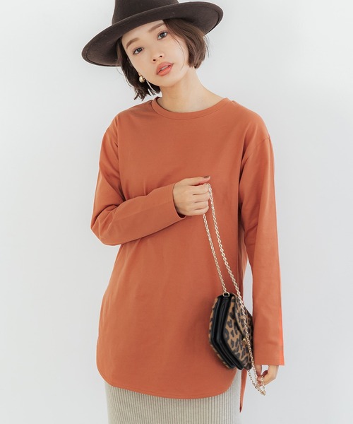 coca(coca)(コカ)の「レイヤードスタイルも叶うトップス(Tシャツ/カットソー・レディース・ブラック/ホワイト/その他1/オレンジ・ONE SIZE/M/L)」の3枚目の写真