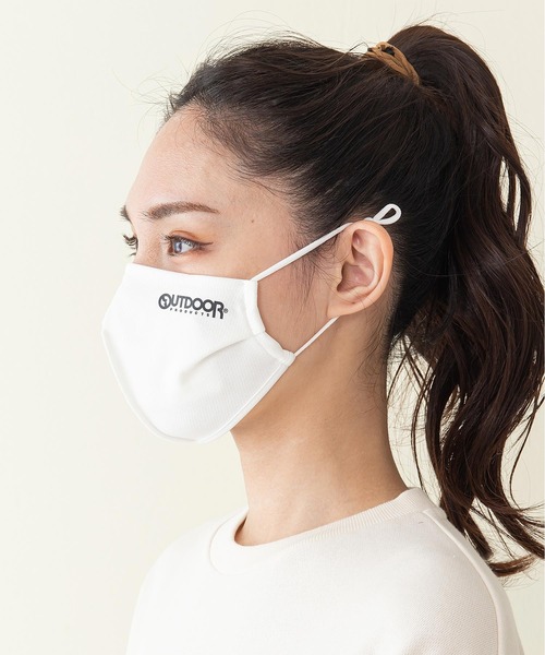 OUTDOOR PRODUCTS（アウトドアプロダクツ）の「立体ロゴマウスカバー　撥水素材　　伸縮性素材　消臭効果　耳紐アジャスター付　ノーズワイヤー入り　　男女兼用　マスク（マスク・メンズ・ホワイト/ブラック/ネイビー/ベージュ/グレー・FREE）」の8枚目の写真