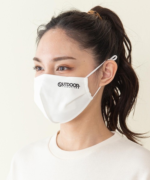 OUTDOOR PRODUCTS（アウトドアプロダクツ）の「立体ロゴマウスカバー　撥水素材　　伸縮性素材　消臭効果　耳紐アジャスター付　ノーズワイヤー入り　　男女兼用　マスク（マスク・メンズ・ホワイト/ブラック/ネイビー/ベージュ/グレー・FREE）」の7枚目の写真