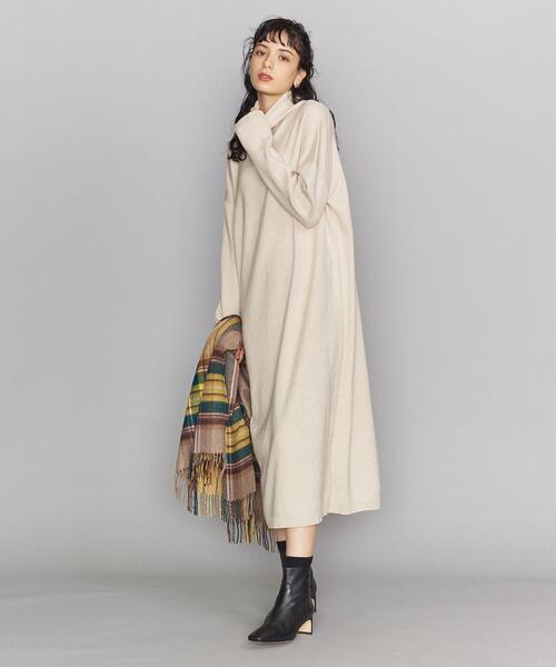 BEAUTY&YOUTH UNITED ARROWS（ビューティーアンドユースユナイテッドアローズ）の「BY コットンスムースタートルニットマキシワンピース -ウォッシャブル- ◆（ワンピース・レディース・モカ/ナチュラル/ブラック・SMALL/MEDIUM）」の5枚目の写真