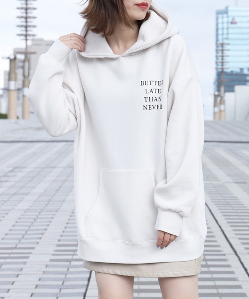 PairPair（ペアペア）の「パソコンバックプリントパーカー(ユニセックス)（パーカー・レディース・アイボリー/モカ/スミクロ・MEDIUM/LARGE）」の7枚目の写真