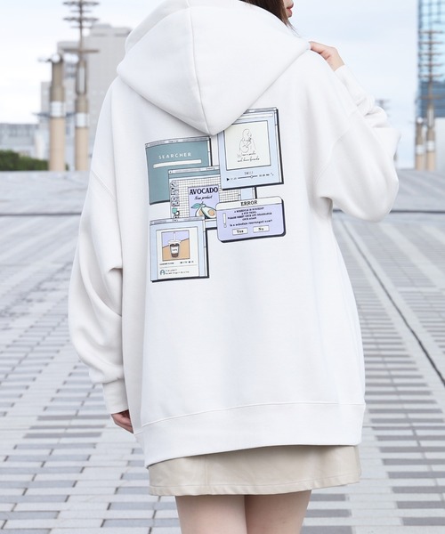 PairPair（ペアペア）の「パソコンバックプリントパーカー(ユニセックス)（パーカー・レディース・アイボリー/モカ/スミクロ・MEDIUM/LARGE）」の9枚目の写真