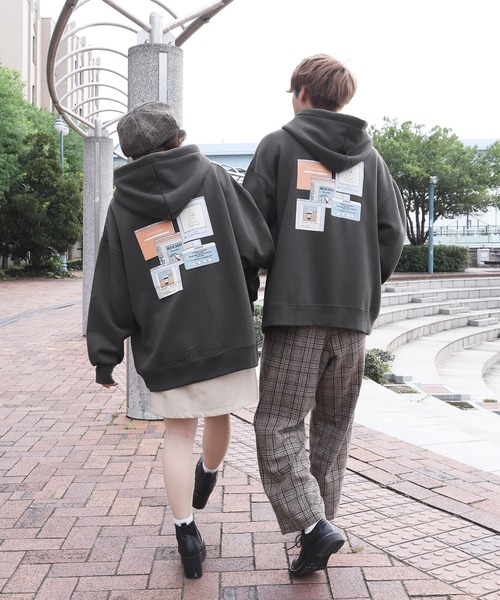 PairPair（ペアペア）の「パソコンバックプリントパーカー(ユニセックス)（パーカー・レディース・アイボリー/モカ/スミクロ・MEDIUM/LARGE）」の14枚目の写真