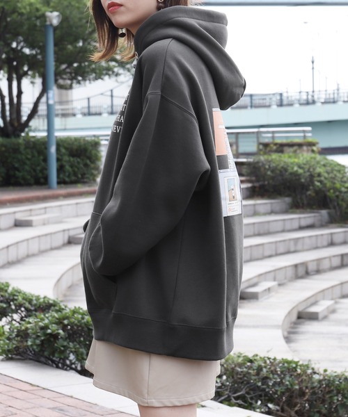 PairPair（ペアペア）の「パソコンバックプリントパーカー(ユニセックス)（パーカー・レディース・アイボリー/モカ/スミクロ・MEDIUM/LARGE）」の18枚目の写真