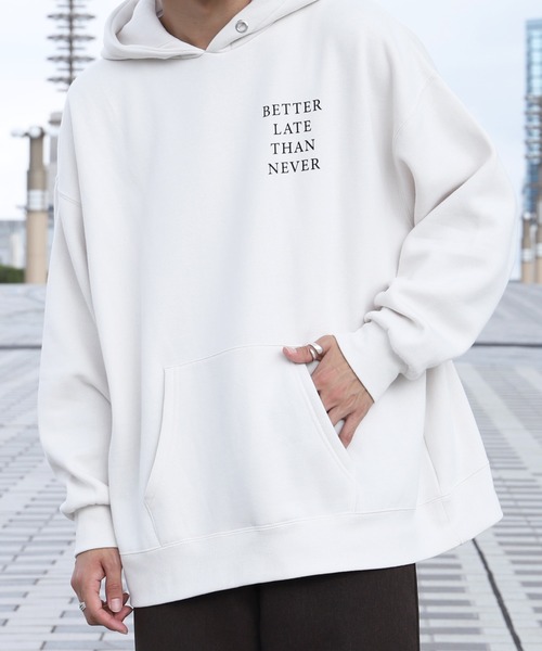 PairPair（ペアペア）の「パソコンバックプリントパーカー(ユニセックス)（パーカー・レディース・アイボリー/モカ/スミクロ・MEDIUM/LARGE）」の11枚目の写真