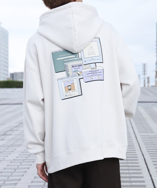 PairPair（ペアペア）の「パソコンバックプリントパーカー(ユニセックス)（パーカー・レディース・アイボリー/モカ/スミクロ・MEDIUM/LARGE）」の13枚目の写真