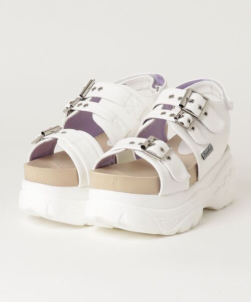 YOSUKE（ヨースケ）の「YOSUKE / ヨースケ厚底サンダル（サンダル・レディース・ホワイト/ブラック/アニマル/ブラック×パープル/イエロー系その他/ブラックミックス・23.5cm/23.0cm/24.0cm/24.5cm/22.5cm/25.0cm）」の2枚目の写真