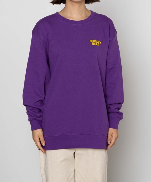 WEGO（ウィゴー）の「WEGO/HUNGRYBEARプリントプルオーバー（スウェット・レディース・パープル/ホワイト・MEDIUM/LARGE/X-LARGE）」の9枚目の写真