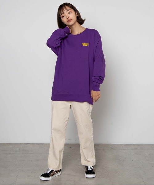 WEGO（ウィゴー）の「WEGO/HUNGRYBEARプリントプルオーバー（スウェット・レディース・パープル/ホワイト・MEDIUM/LARGE/X-LARGE）」の7枚目の写真
