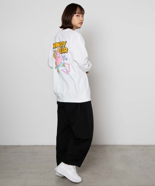 WEGO（ウィゴー）の「WEGO/HUNGRYBEARプリントプルオーバー（スウェット・レディース・パープル/ホワイト・MEDIUM/LARGE/X-LARGE）」の12枚目の写真