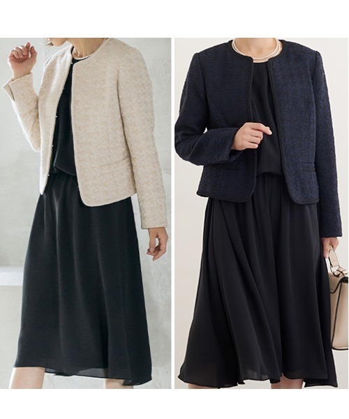 定価40000円ドレスラボ♡ツイードJKシフォンワンピースセット DRESS LAB（ドレスラボ）の「【セレモニースーツセット
