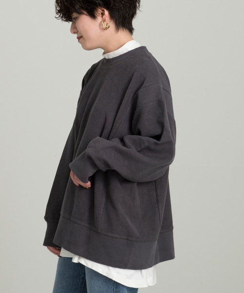 Ambre Neige（アンブルネージュ）の「ヴィンテージライク切り替えスウェット／【WEB/EC限定商品】（スウェット・レディース・チャコールグレー/ダークブルー・FREE）」の8枚目の写真