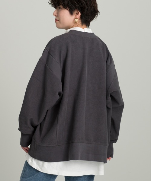 Ambre Neige（アンブルネージュ）の「ヴィンテージライク切り替えスウェット／【WEB/EC限定商品】（スウェット・レディース・チャコールグレー/ダークブルー・FREE）」の9枚目の写真