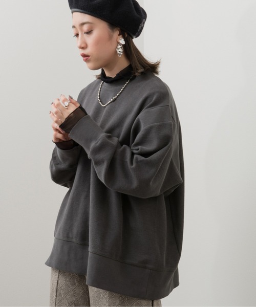 Ambre Neige（アンブルネージュ）の「ヴィンテージライク切り替えスウェット／【WEB/EC限定商品】（スウェット・レディース・チャコールグレー/ダークブルー・FREE）」の21枚目の写真