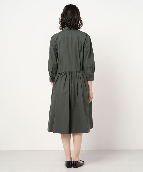 新品同様 マーガレットハウエル 新型花びら襟ドレス ワンピース 75,900円 MARGARET HOWELL 美品 24SS マーガレットハウエル ORGANIC COTTON