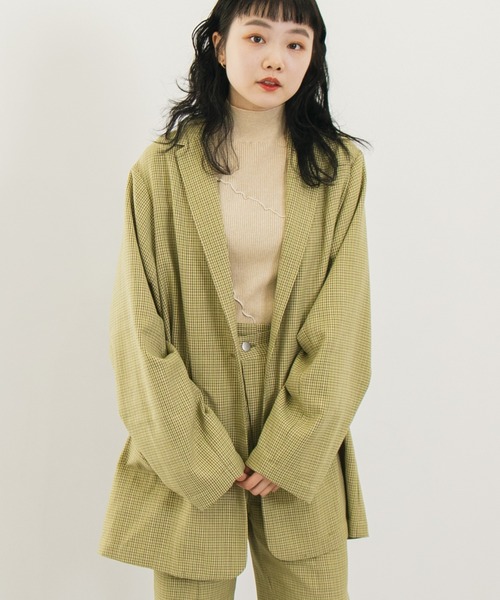 Kastane（カスタネ）の「チェックBIGジャケット（テーラードジャケット・レディース・グリーン/ベージュ・FREE）」の18枚目の写真