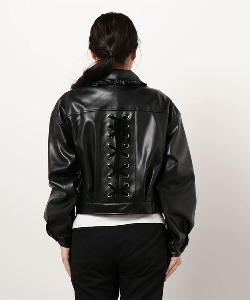 Ank Rouge(アンクルージュ)の「BACKスピンドル合皮ブルゾン Ank Rouge(アンクルージュ)の「BACKスピンドル合皮ブルゾン