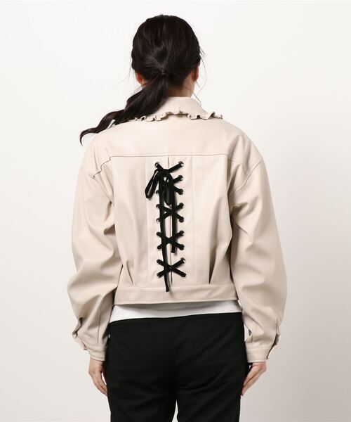Ank Rouge(アンクルージュ)の「BACKスピンドル合皮ブルゾン Ank Rouge(アンクルージュ)の「BACKスピンドル合皮ブルゾン