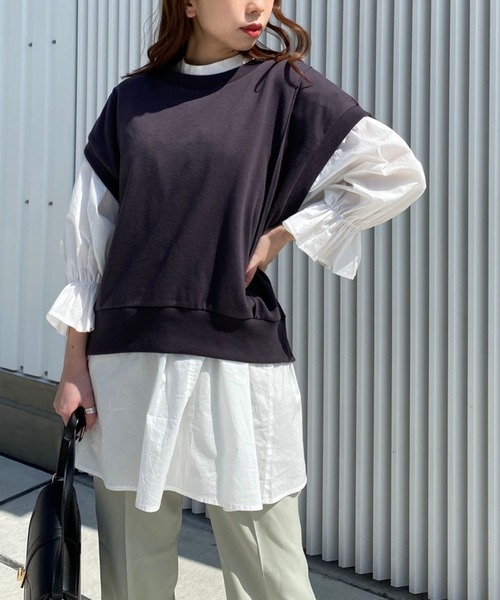 Heather（ヘザー）の「スウェットベスト＆チュニックＳＥＴ　942538（シャツ/ブラウス・レディース・ホワイト系その他/グレー系その他/ベージュ系その他・FREE）」の2枚目の写真