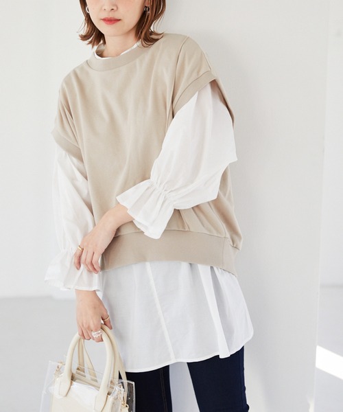 Heather（ヘザー）の「スウェットベスト＆チュニックＳＥＴ　942538（シャツ/ブラウス・レディース・ホワイト系その他/グレー系その他/ベージュ系その他・FREE）」の3枚目の写真