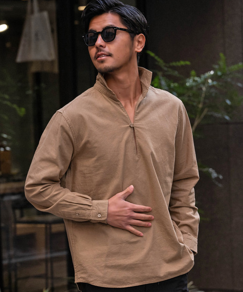 SILVER BULLET(シルバーバレット)の「『CavariA/キャバリア』パナマ長袖カプリシャツ(シャツ/ブラウス・メンズ・ブラック系その他/ベージュ系その他/ミント/ホワイト/ネイビー/ブルー系その他/ホワイト系その他/ピンク/ベージュ/ブラック/ブルー・M/L/XL)」の1枚目の写真