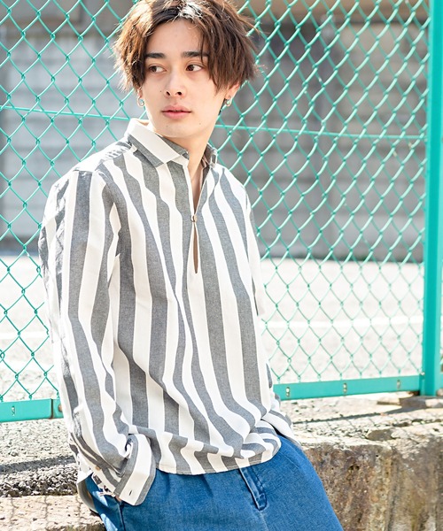 SILVER BULLET(シルバーバレット)の「『CavariA/キャバリア』パナマ長袖カプリシャツ(シャツ/ブラウス・メンズ・ブラック系その他/ベージュ系その他/ミント/ホワイト/ネイビー/ブルー系その他/ホワイト系その他/ピンク/ベージュ/ブラック/ブルー・M/L/XL)」の5枚目の写真