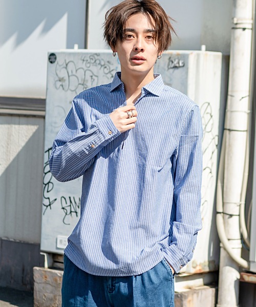 SILVER BULLET(シルバーバレット)の「『CavariA/キャバリア』パナマ長袖カプリシャツ(シャツ/ブラウス・メンズ・ブラック系その他/ベージュ系その他/ミント/ホワイト/ネイビー/ブルー系その他/ホワイト系その他/ピンク/ベージュ/ブラック/ブルー・M/L/XL)」の10枚目の写真