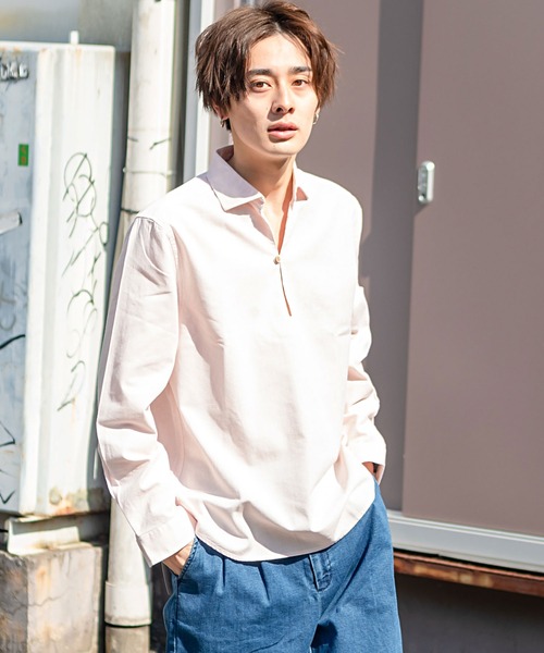 SILVER BULLET(シルバーバレット)の「『CavariA/キャバリア』パナマ長袖カプリシャツ(シャツ/ブラウス・メンズ・ブラック系その他/ベージュ系その他/ミント/ホワイト/ネイビー/ブルー系その他/ホワイト系その他/ピンク/ベージュ/ブラック/ブルー・M/L/XL)」の11枚目の写真