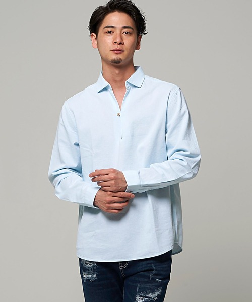 SILVER BULLET(シルバーバレット)の「『CavariA/キャバリア』パナマ長袖カプリシャツ(シャツ/ブラウス・メンズ・ブラック系その他/ベージュ系その他/ミント/ホワイト/ネイビー/ブルー系その他/ホワイト系その他/ピンク/ベージュ/ブラック/ブルー・M/L/XL)」の21枚目の写真