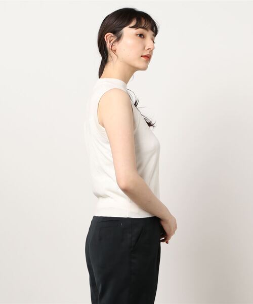 Honeys（ハニーズ）の「インナー付ノースリニット（ニット/セーター・レディース・パープル/ブラック/グリーン/ベージュ/アイボリー・L/S/M）」の18枚目の写真