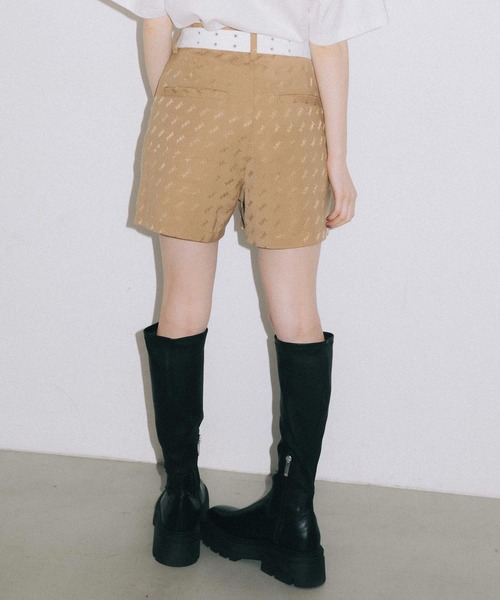 X-girl（エックスガール）の「MILLS LOGO JACQUARD SHORT PANTS（その他パンツ・レディース・ベージュ/ライトグリーン/ブラック・S/M/XS）」の12枚目の写真