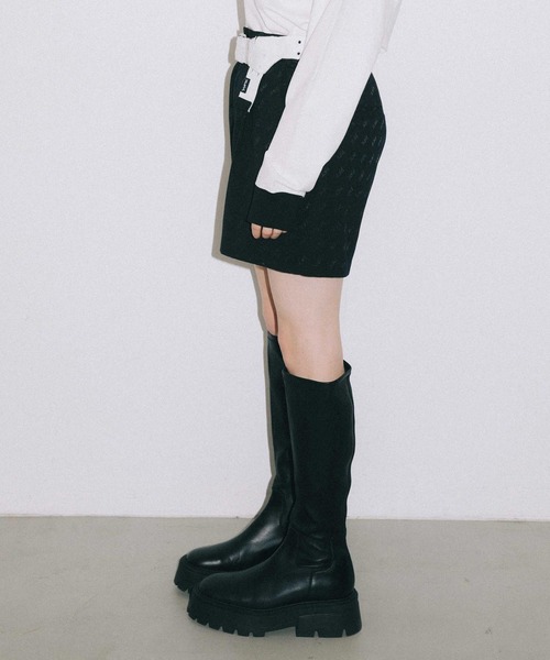 X-girl（エックスガール）の「MILLS LOGO JACQUARD SHORT PANTS（その他パンツ・レディース・ベージュ/ライトグリーン/ブラック・S/M/XS）」の16枚目の写真