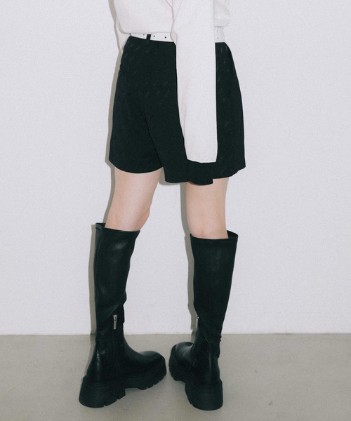 X-girl（エックスガール）の「MILLS LOGO JACQUARD SHORT PANTS（その他パンツ・レディース・ベージュ/ライトグリーン/ブラック・S/M/XS）」の19枚目の写真