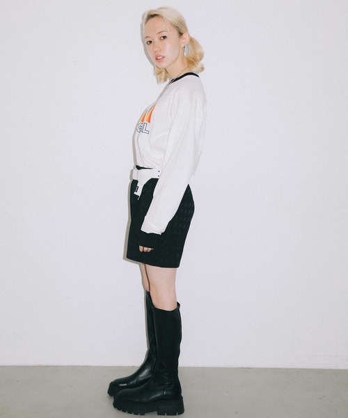 X-girl（エックスガール）の「MILLS LOGO JACQUARD SHORT PANTS（その他パンツ・レディース・ベージュ/ライトグリーン/ブラック・S/M/XS）」の15枚目の写真