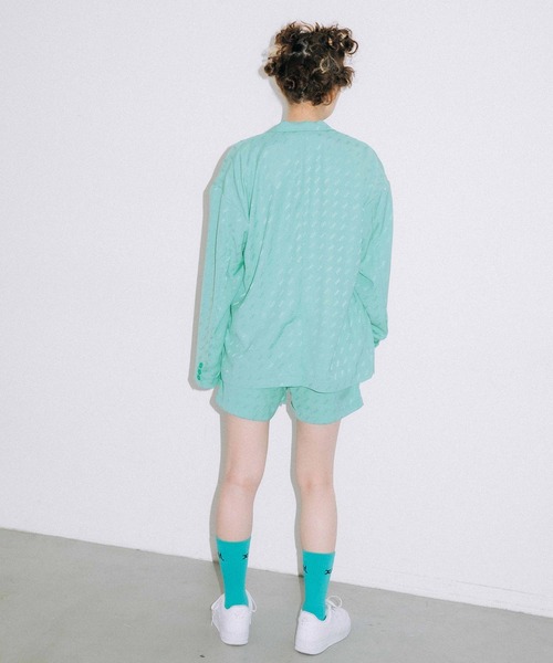 X-girl（エックスガール）の「MILLS LOGO JACQUARD SHORT PANTS（その他パンツ・レディース・ベージュ/ライトグリーン/ブラック・S/M/XS）」の11枚目の写真