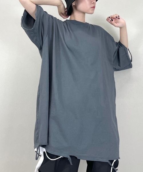 XU（エックスユー）の「【XU/エックスユー】damage tee/ダメージ Tシャツ シンプル インナー 重ね着（Tシャツ/カットソー・メンズ・ホワイト/ブラック/グレー・ONE SIZE）」の3枚目の写真